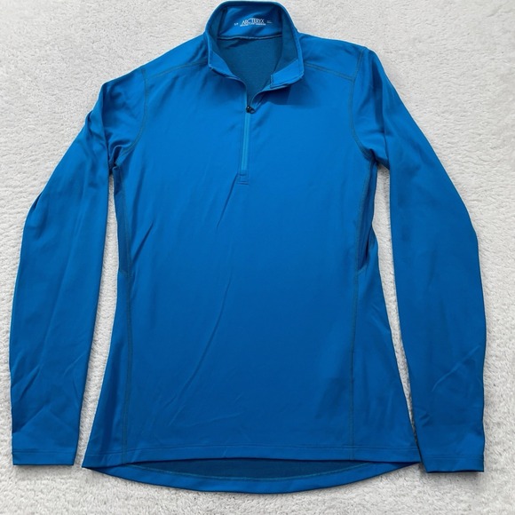 Arc'teryx‎ Mens Blue Long Sleeve Quarter Zip Pullover Size Small Base Layer - Picture 1 of 8